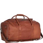 Kenneth Cole REACTION Unisex-Adult Colombian Leather Carry Bag, Cognac, 20-Inch Top Load Duffel (W/Shoe Compartment)