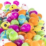 Prextex 100 Plastic Easter Eggs - Multi Coloured and Patterned | Perfect for Easter Egg Hunt, Party Favours, Party Bag Fillers, Kids Toy Basket Stuffers, and Easter Decorations (5cm tall)