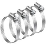 Bolatus 50-70mm Hose Clips Adjustable, 4 Pcs Hose Clamps 304 Stainless Steel Worm Drive Hose Clips for Securing Hose Connections Home Gas Pipe Water Pipe and Fuel Line Flexible Hose Pipe Tube