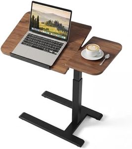 Viviendo Overbed Table with Wheels, Height Adjustable Hospital Bed Table, Dual-Tiltable Rolling Laptop Desk for Bed, Hidden Casters H-Base Portable Side Table for Couch, Hospital & Home Office