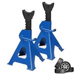 Jack Stand 3 Ton Axle Stands, Heavy Duty Metal Steel Jack Stands for Car Van Caravan Workshop Garage 3000kg 9-Stage Ratchet Lift Range 11.4-16.9inch, Pack of 2