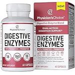 Physician's CHOICE Digestive Enzymes - Multi Enzymes, Organic Prebiotics & Probiotics for Digestive Health & Gut Health - for Meal Time Discomfort Relief & Bloating - Dual Action Approach - 60 CT