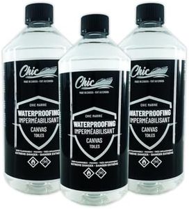 3 litres (100 fl oz) Waterproofing Spray for Boat Cover, Tarp, Canvas and Tent Fabric. Makes Water Beading. Block UVs. Waterproofer Made in Canada.