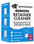 Retainer Cleaner Tablets - 120 Tablets 4 Months Supply - Fresh, Brite and Stain-Free Retainer Cleaning Tablets, Aligner, Gum Shield, Mouth Guard, Denture Cleaners - Dentasheen