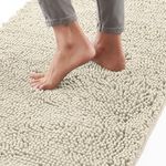 GORILLA GRIP Bath Rug Mat 30x20, Thick Soft Absorbent Chenille, Quick Dry Microfiber Mats, Rubber Backing Machine Washable Shower Floor Rugs, Bathmat Runner, Bathroom Home Decor Accessories, Cloud