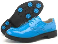 Zakey Classic Golf Shoes Men Spikesless Golf Sneakers Luxury Walking Footwears for Golfers (Blue,7)