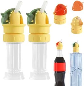 Water Bottle Straw Cap, 2026 New Anti Choking Straw Adapter, Poratble Mineral Water Bottle Cap, Reusable Straw Lid for Outdoor (Green)