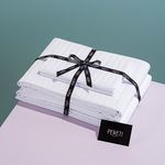 Pereti Luxury Italian Cotton Sheets, 100% Long Staple Sateen Cotton Sheets Set, 4 Pc Queen Size Bed Sheets Set, Luxury Hotel Quality with Elasticized Deep Pockets Queen Sheets - Made in Italy