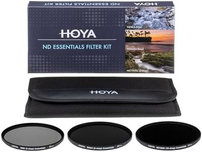 HOYA ND Essentials 82mm Filter Kit ND8 3-Stop ND64 6-Stop ND1000 10-Stop Neutral Density Glass - Travel Wallet - Photography - Video - Exposure Control - Bright Daylight Motion Blur