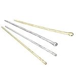 ZAYOIZY 4pcs Metal Hair Sticks for Bun Chopsticks Hair Pins Simple Sturdy Alloy Sticks for Long/Thick/Curly Hair, Silver-Gold