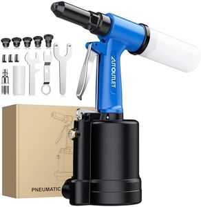 AUTOUTLET Pneumatic Rivet Gun, 3/32", 1/8", 5/32", 3/16", 1/4", 1780KGF Pulling Pressure, Ideal for Home, Decoration, Industry