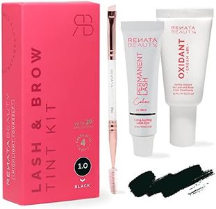 Renata Beauty Brow Tint Kit – Eyebrow Tint Set – Dye Kit with Color Tint, Cream Developer and Styling Brush – Long-Lasting Effect Up to 4 Weeks – 30 Applications [Black]
