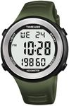 Sports Waterproof Pedometer Watch for Walking No Charging, No App Connection, with EL Backlight. Simple, Practical Choice for Mobile-Free Fitness Enthusiasts TIMEURE-2308 (Green)