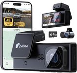 4K Dash Cam Front and Rear Inside WiFi,64GB Memory Card, 4K+1080P+1080P Dashcam Built-in GPS,3 Channel Dash Camera for Cars Smart Driving Assistant ADAS/BSD/LCA, Night Vision/24H Parking Mode/G-Sensor