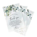 Bliss Collections Wedding Place Setting Thank You Cards for Your Table Centerpieces and Wedding Decorations - Made in the USA - 4x6 Cards, Pack of 50 (Greenery Watercolor)