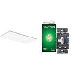 Lithonia Lighting 2X4 40LM LED Flat Panel + Lutron AYCL-153P-WH Ariadni LED Dimmer