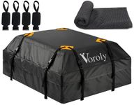 Voroly Rooftop top Cargo Carrier Bag with Anti-Skid Mat 15 Cubic feet Waterproof for All Cars with/Without Rack Includes 4 Door Hooks