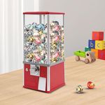 YMAOMAO Mini Gumball Machine, Candy Vending Machine, Capsule Vending Machine with Locks for 4.5-5.5 cm Diameter Capsule Toys for Home, Game Stores and Retail Stores,Red