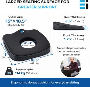 Orthopedic Memory Foam Coccyx Cushion with Cooling Gel – Tailbone & Back Pain Relief