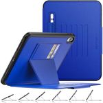 SEYMAC stock Case for iPad 10th Generation 10.9'', Magnetic Auto Sleep&Wake Shockproof Case with Multi-Angles Stand, Pen Holder, Card Slot for iPad 10.9 Inch 2022 (Blue)