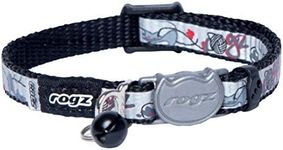 Rogz Reflectocat Safeloc Cat Collar Black Extra Small with Variable Load Safety Release Buckle