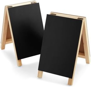 Juvale 2 Pack Mini Chalkboard Easel Signs for Tabletop Decorations, Restaurant Food Display, Message Boards, Small Business, Wedding, Catering Events, Coffee Shop (4.5x7.5 in)