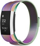 For Fitbit Charge 2 Band Metal Stainless Steel Milanese Loop Wristband Strap AUS (Rain, Small)