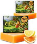 O NATURALS 2pcs Bundle Cleansing Soap Bar - Revitalizing Citrus Bar Soap, Natural Soap for Men and Women, Moisturizing Soap Bar Soap - Citrus Organic Soap with Essential Oils Natural Face Bar Soap