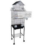 Yml 6844 3/8-Inch Bar Spacing Tall Pagoda Top Bird Cage with Stand-18-Inch X14-Inch in Black