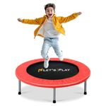 LET'S PLAY® Imported Trampoline Jumping Trainer for Kids and Adult, 40 INCH Rebounder Trampoline with Metal Springs and Padding for Indoor and Outdoor 36/38/40/45/48 Inch Size (Red)
