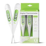 Digital Thermometer, Oral Thermometer Adults Kids Babies, Accurate Fast Switchable Body Temperature Thermometer, Green, 2 Packs