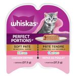 WHISKAS Perfect Portions Kitten Wet Cat Food Paté - Chicken Entrée 75g (24Pack)