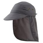 Decentron Men's UPF 50+ Hiking Cap Breathable Fishing Hat with Neck Flap Visor Sun Hat for Men Summer Beach Hat Dark Grey