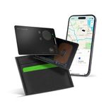 KeySmart SmartCard Thin Wallet Tracker Card, Rechargeable & Reusable, Versatile Lanyard Slot or Keychain Hole, Works with Apple Find My App, Item Finder for Luggage Tag, Purse, Phone (Clear Smoke)