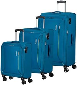 American Tourister Hyperspeed 4-Wheel Suitcase Set 3-Piece, Deep Teal, Standard Size, Luggage Sets