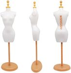 Doll Dress Form Mannequin Dress Form Torso Stand with Base Stand for Apparel Design and Costume Jewelry Display(White Gold,4pcs)