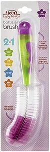 Heinz Baby Basics Bottle & Teat Brush | 2-in-1 | 100% BPA Free | hygienic nylon bristles | easy to hold | non-scratch | FlexiSafe grip