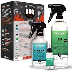 bio-chem - Set base 3 prodotti per la pulizia di barbecue e forno - Rimuovi resine e bruciature - Detergente per superfici di barbecue, forno e plancha - Olio per la cura degli elettrodomestici