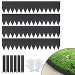 VEVOR Steel Landscape Edging, 4-Pack Steel Garden Edging Borders, 40" L x 8" H Strips, Hammer-in Edging Border with 6 Clips, Bendable Metal Landscape Edging for Yard, Garden, Lawn