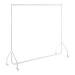 The Shopfitting Shop Heavy Duty White Clothes Rail 6ft Long x 5ft High Garment Storage Rack 32mm Steel Tube White