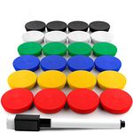 Fridge Magnets - Colored Refrigerator Magnets for Whiteboard and Locker Magnets - Perfect for Office, Classroom, Kitchen or School Magnets - Fridge Magnets 24 PCs