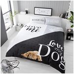 GC GAVENO CAVAILIA Wildlife 3D Duvet Cover, Polycotton Bedding Sets, Easy Care Printed Quilt Covers With Pillow Cases, Love My Dog, King