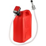 FPOWER Automatic Fuel Transfer Pump - AA Battery-Powered, Quick Flow Control & Stop with Extra Long Hose, Portable Gas Pump for Oil, Diesel, Gasoline