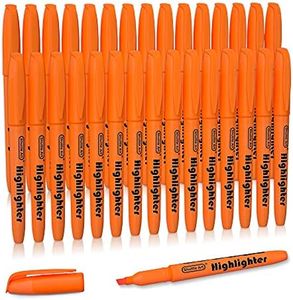 Shuttle Art Highlighters, 30 Pack Highlighters Bright Colors, Orange Colors Chisel Tip Dry-Quickly Non-Toxic Highlighter markers for Adults Kids Highlighting in the Home School Office
