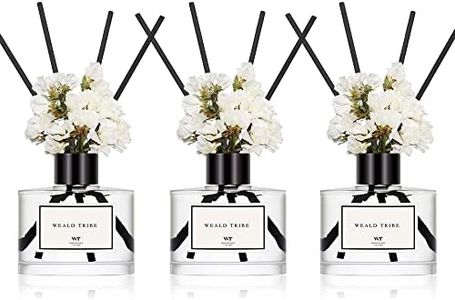 Flower Reed Diffuser Set Of 3 For Bathroom Accessories Shelf Decor & Air Fresheners, Stick Defusers | Velvet Vanilla, Hotel White Tea, Tahitian Crown Flower Scent(1.7oz/Pack) House Bedroom Office Gift