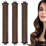 3Pcs overnight blowout, Overnight Heatless Curls Blowout Rods Headband for All Hair Types, Hair Curlers for Long Hair, Lazy Curlers DIY Hair Styling Tools, Women Long Hair Styling Tools (brown)