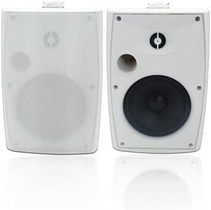 STUDIOFINIX Altoparlanti esterni da 6,5 pollici a parete 400W bianco - Soluzione audio resistente alle intemperie e ad alte prestazioni