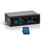 BOSS Audio Systems MR1308UABK Single Din, Bluetooth, MP3 WMA USB SD AM FM Weather-Proof Marine Stereo, - - no CD DVD, Detachable Front Panel, Wireless Remote , Black , 8.75" x 3.83" x 8.25"