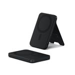 SATECHI OntheGo Power Bank, Qi2 Power Bank 5000mAh, 15W Fast Charging, Portable Battery Pack with Stand for iPhone 17, 16, 15 to 12 Series & Android – Black