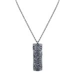 1928 Jewelry Women's Antiqued Pewter Filigree Covered 3.69 Ml Glass Vial Pendant Necklace Enhancer, 30